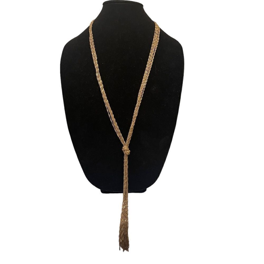 Gold-tone Multi-strand Statement Necklace - Picture 4 of 12